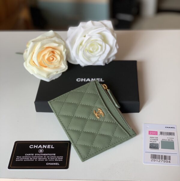Chanel Flat Card Holder Olive Bag For Women 11.5cm/4.5in
