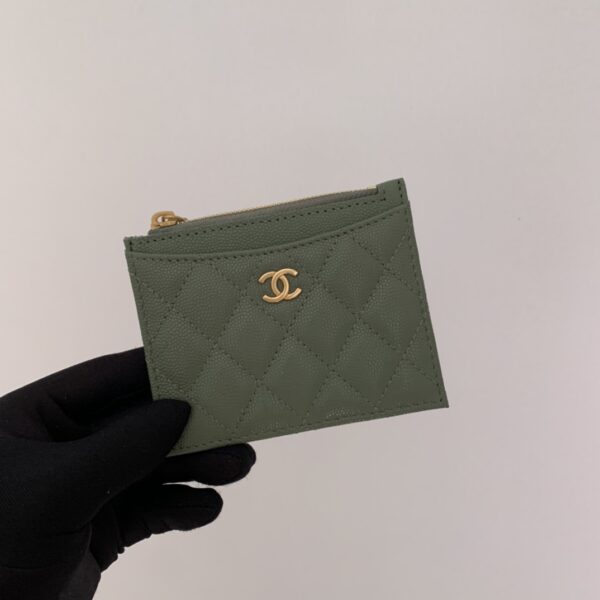 Chanel Flat Card Holder Olive Bag For Women 11.5cm/4.5in