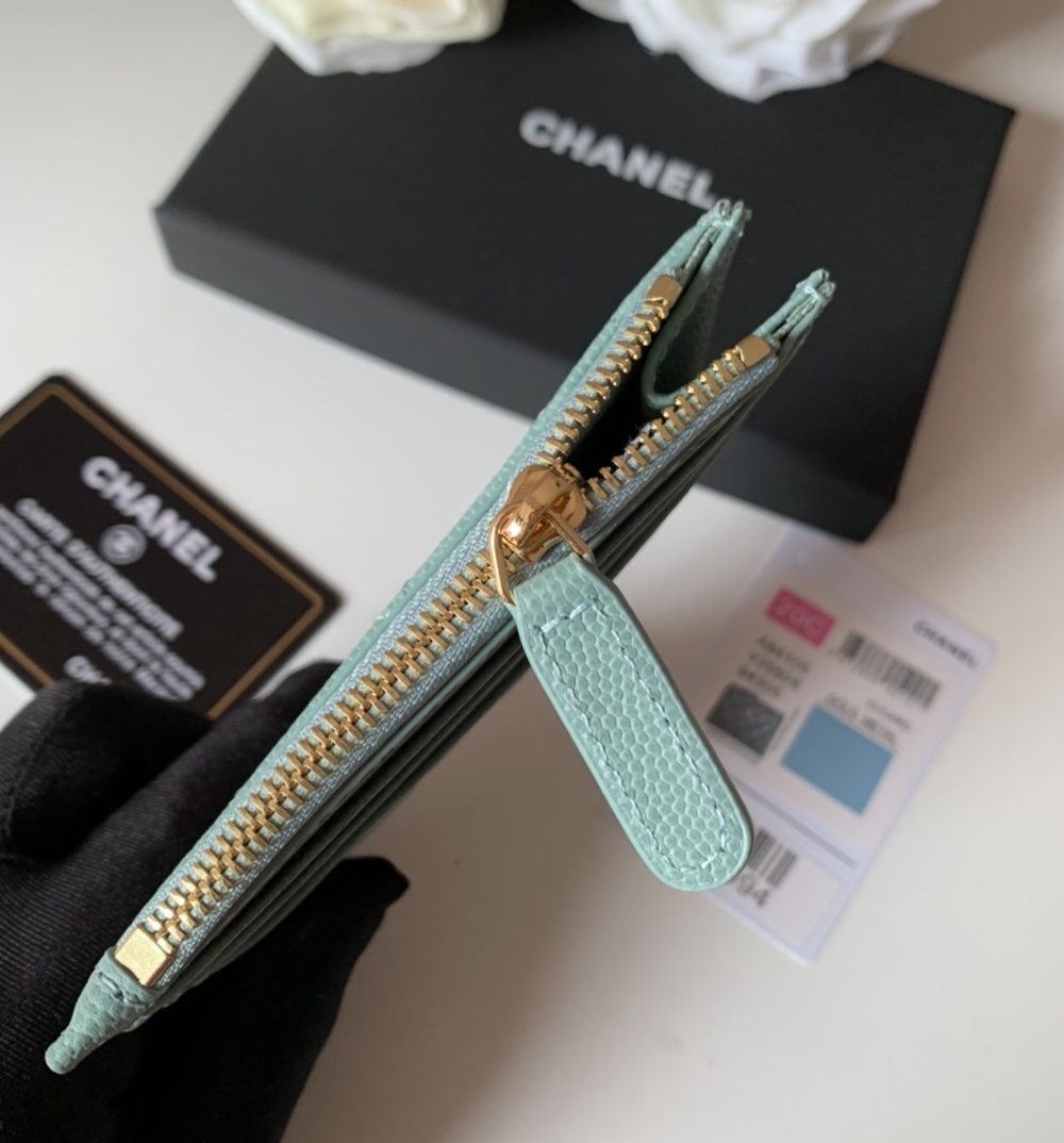 1:1 Replica Chanel Flat Card Holder Olive Bag For Women 11.5cm/4.5in