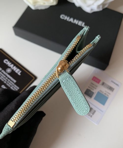 1:1 Replica Chanel Flat Card Holder Olive Bag For Women 11.5cm/4.5in