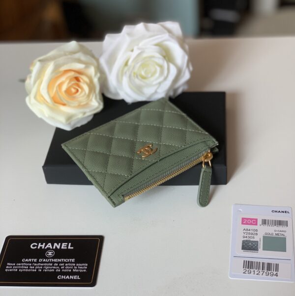 Chanel Flat Card Holder Olive Bag For Women 11.5cm/4.5in