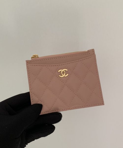 1:1 Replica Chanel Flat Card Holder Pink Bag For Women 11.5cm/4.5in