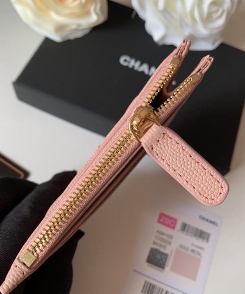 1:1 Replica Chanel Flat Card Holder Pink Bag For Women 11.5cm/4.5in