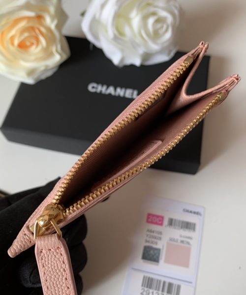 1:1 Replica Chanel Flat Card Holder Pink Bag For Women 11.5cm/4.5in