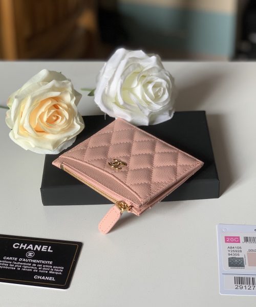 1:1 Replica Chanel Flat Card Holder Pink Bag For Women 11.5cm/4.5in
