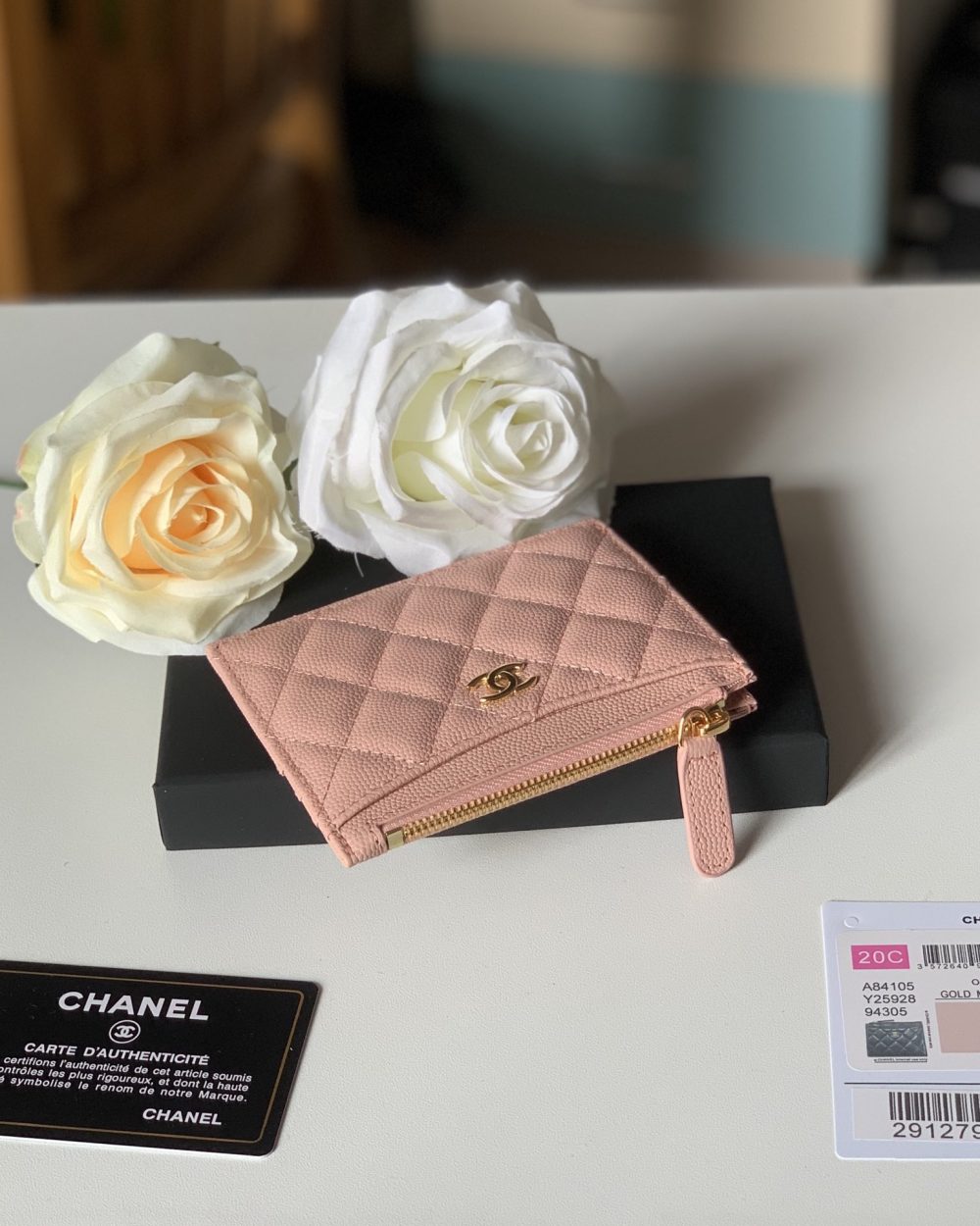 1:1 Replica Chanel Flat Card Holder Pink Bag For Women 11.5cm/4.5in