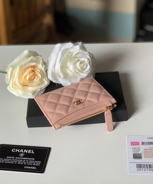 1:1 Replica Chanel Flat Card Holder Pink Bag For Women 11.5cm/4.5in