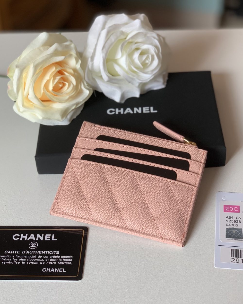 1:1 Replica Chanel Flat Card Holder Pink Bag For Women 11.5cm/4.5in