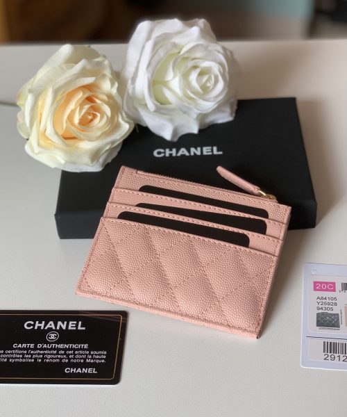 1:1 Replica Chanel Flat Card Holder Pink Bag For Women 11.5cm/4.5in