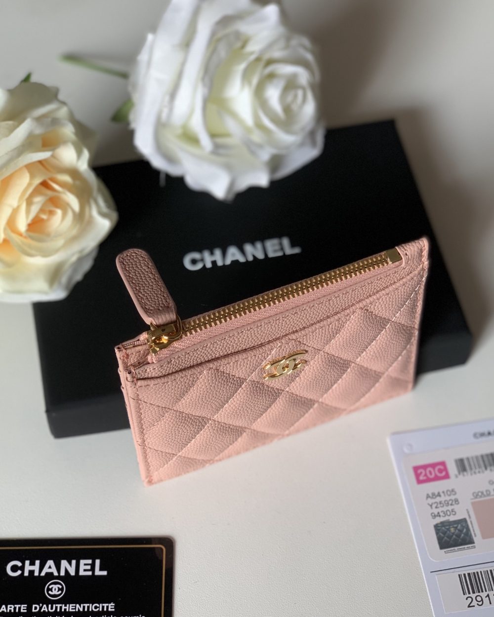 1:1 Replica Chanel Flat Card Holder Pink Bag For Women 11.5cm/4.5in