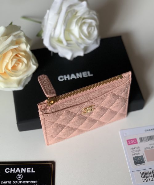 1:1 Replica Chanel Flat Card Holder Pink Bag For Women 11.5cm/4.5in