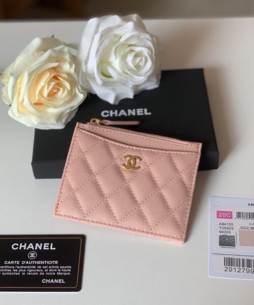 Chanel Flat Card Holder Pink Bag For Women 11.5cm/4.5in