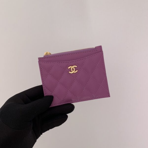 Chanel Flat Card Holder Purple Bag For Women 11.5cm/4.5in