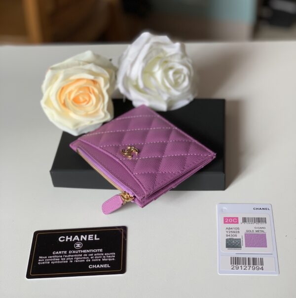 Chanel Flat Card Holder Purple Bag For Women 11.5cm/4.5in
