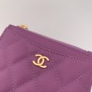 1:1 Replica Chanel Flat Card Holder Purple Bag For Women 11.5cm/4.5in