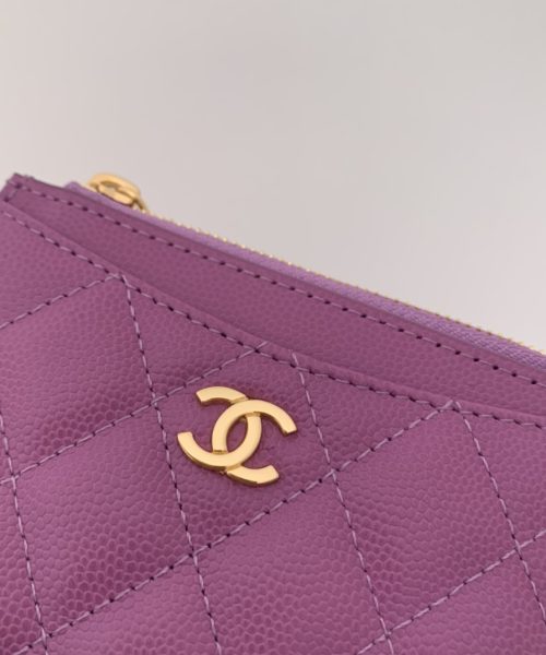 1:1 Replica Chanel Flat Card Holder Purple Bag For Women 11.5cm/4.5in