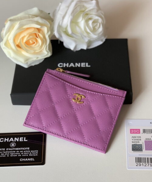 Chanel Flat Card Holder Purple Bag For Women 11.5cm/4.5in