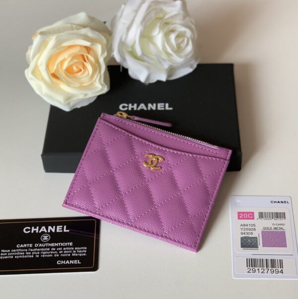 Chanel Flat Card Holder Purple Bag For Women 11.5cm/4.5in