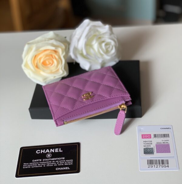 Chanel Flat Card Holder Purple Bag For Women 11.5cm/4.5in