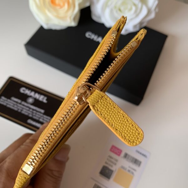 Chanel Flat Card Holder Yellow Bag For Women 11.5cm/4.5in