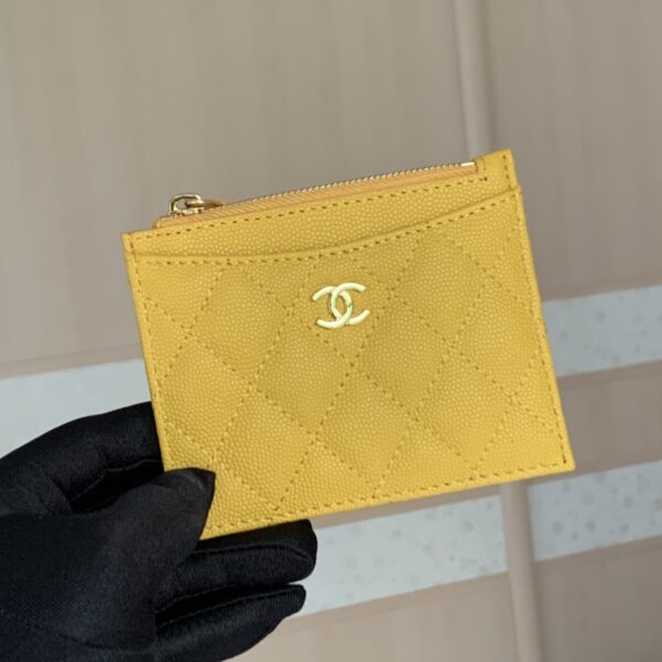 Chanel Flat Card Holder Yellow Bag For Women 11.5cm/4.5in