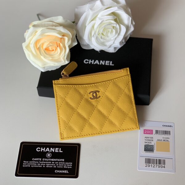 Chanel Flat Card Holder Yellow Bag For Women 11.5cm/4.5in