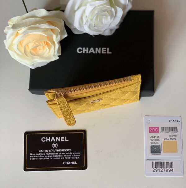 Chanel Flat Card Holder Yellow Bag For Women 11.5cm/4.5in