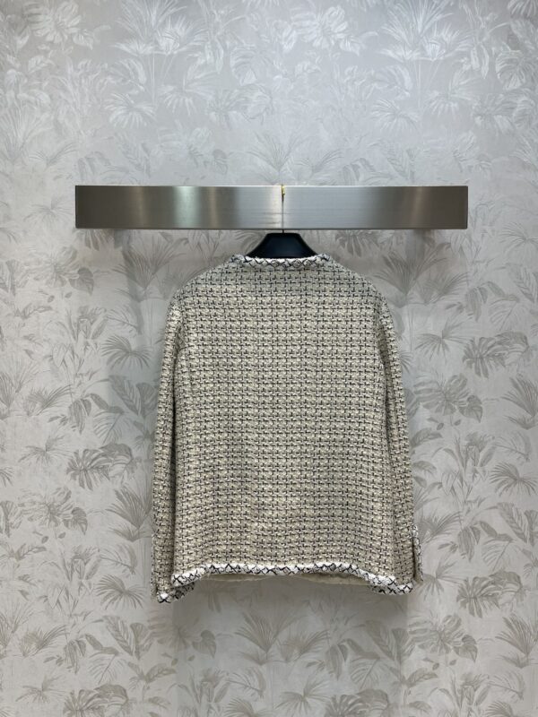 Chanel Gold Button Tweed Cream For Women
