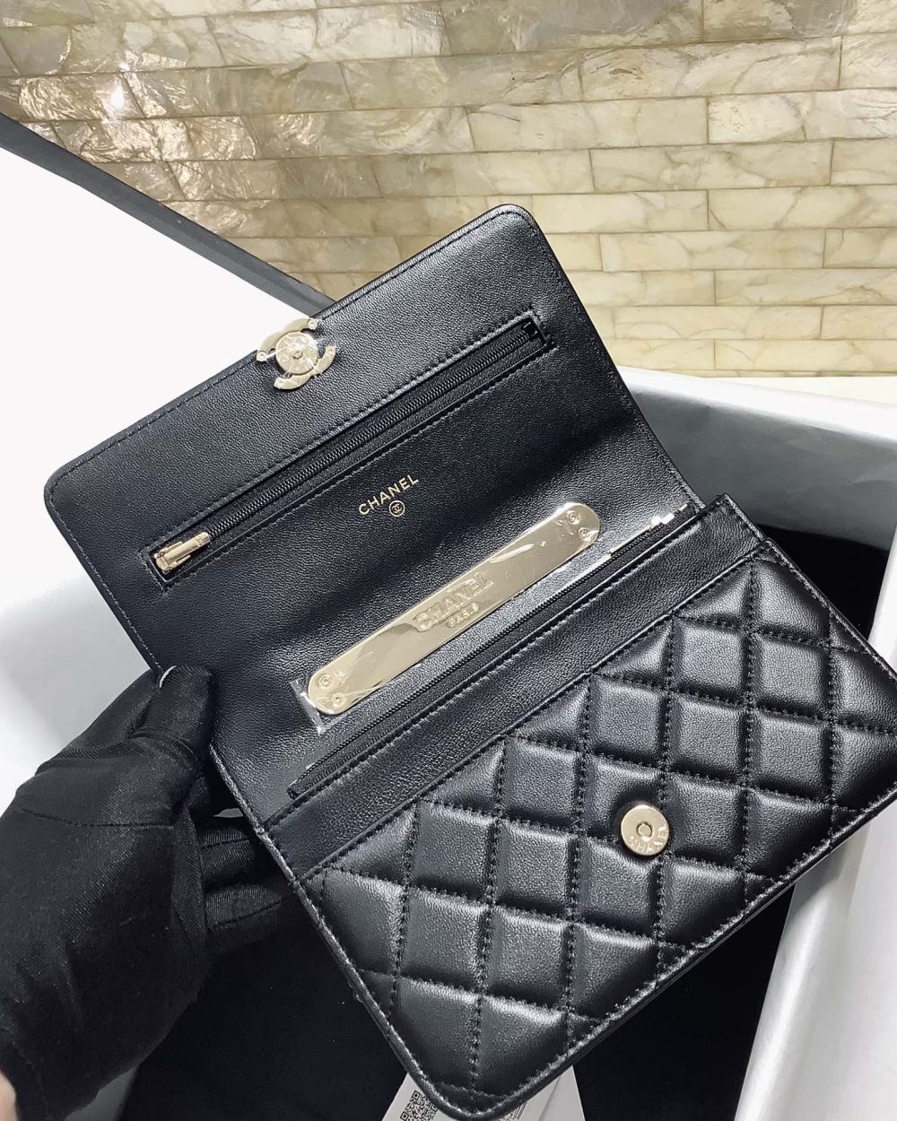 [REP 1:1] Chanel Hand-Held Oblique Cross Bag Black For Women, Women's Bags 6.7in/19cm