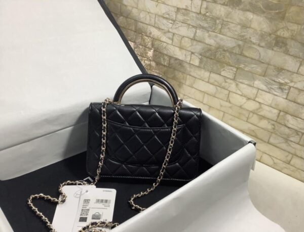 [REP 1:1] Chanel Hand-Held Oblique Cross Bag Black For Women, Women's Bags 6.7in/19cm