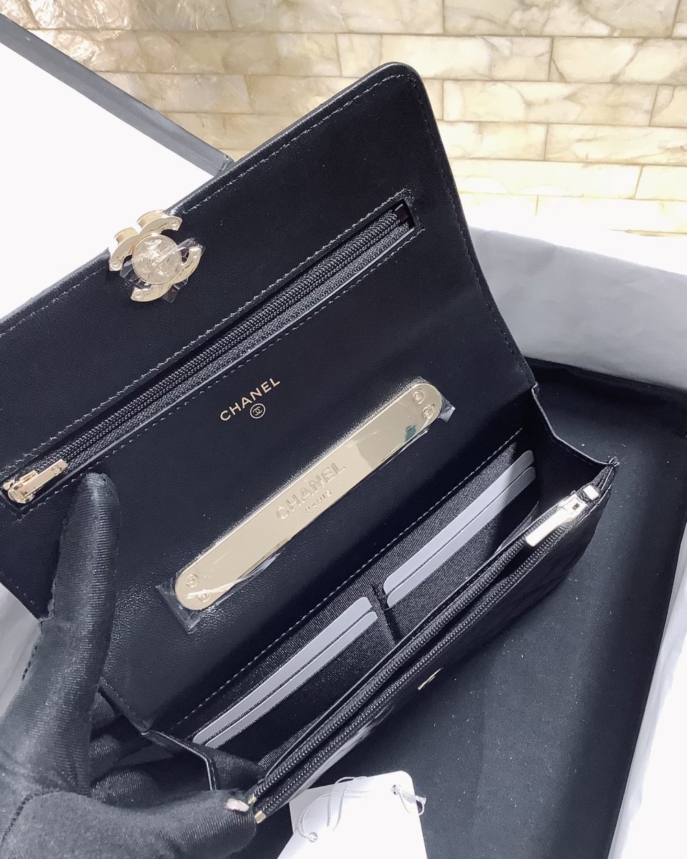 [REP 1:1] Chanel Hand-Held Oblique Cross Bag Black For Women, Women's Bags 6.7in/19cm
