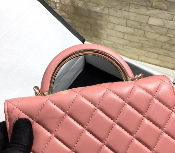 [REP 1:1] Chanel Hand-Held Oblique Cross Bag Pink For Women, Women's Bags 6.7in/19cm