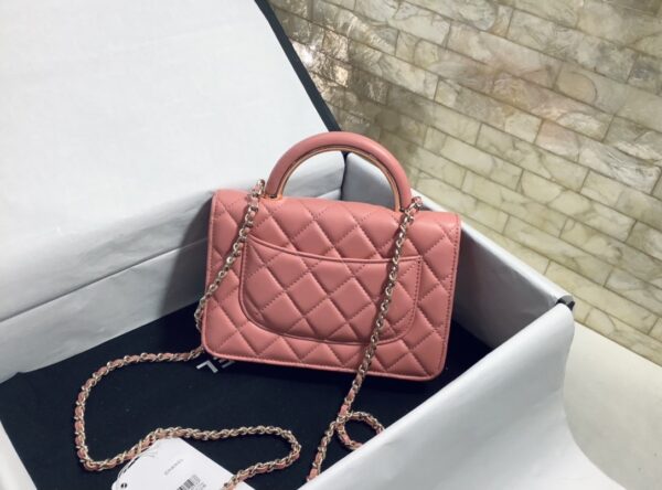 [REP 1:1] Chanel Hand-Held Oblique Cross Bag Pink For Women, Women's Bags 6.7in/19cm