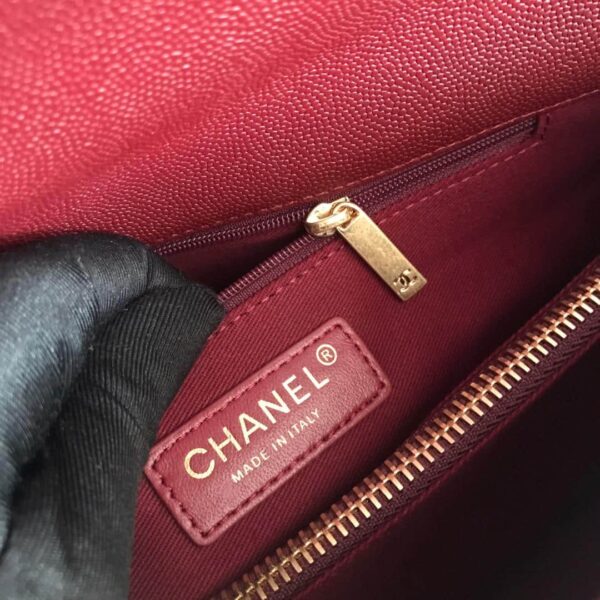 [REP 1:1] Chanel Handbag With Top Handle Dark Red For Women 11in/28cm
