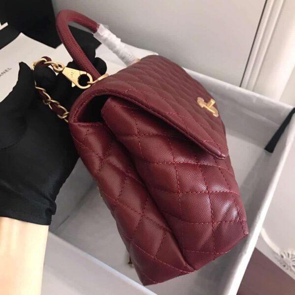 [REP 1:1] Chanel Handbag With Top Handle Dark Red For Women 11in/28cm
