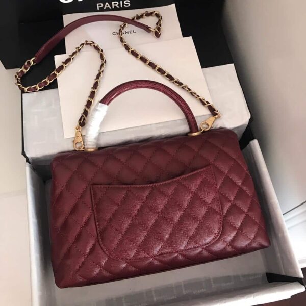 [REP 1:1] Chanel Handbag With Top Handle Dark Red For Women 11in/28cm