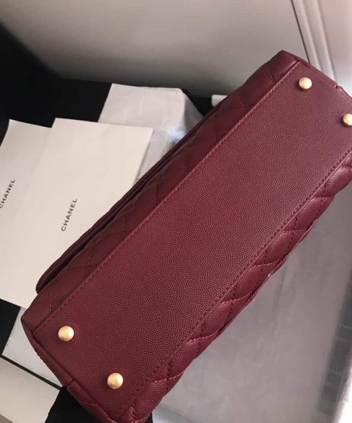 [REP 1:1] Chanel Handbag With Top Handle Dark Red For Women 11in/28cm