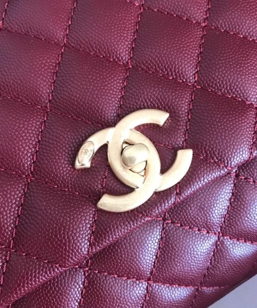 [REP 1:1] Chanel Handbag With Top Handle Dark Red For Women 11in/28cm