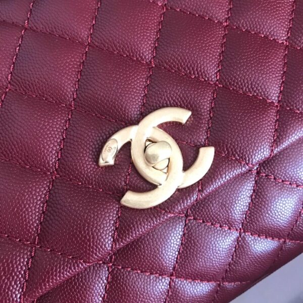 [REP 1:1] Chanel Handbag With Top Handle Dark Red For Women 11in/28cm