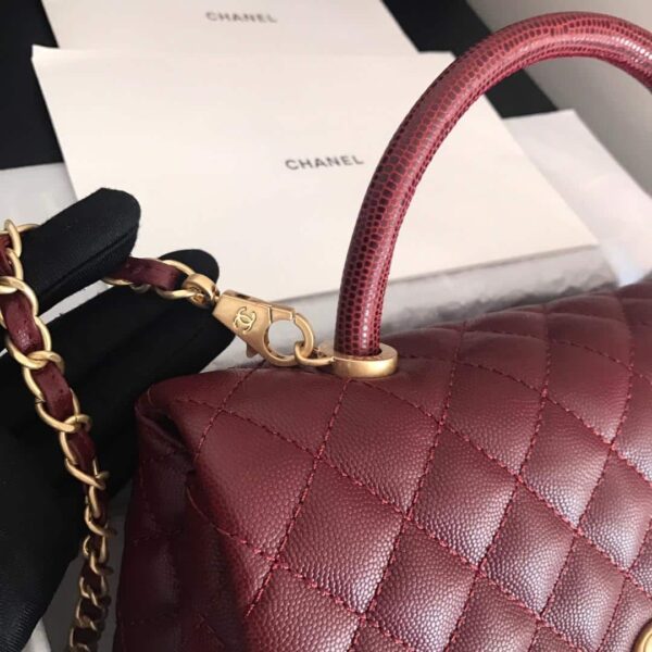 [REP 1:1] Chanel Handbag With Top Handle Dark Red For Women 11in/28cm