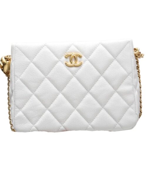 [REP 1:1] Chanel HoBo Heart Adjustment Buckle White For Women 18cm / 7.1in