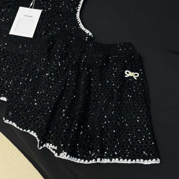Chanel Knitted Tops and Shorts Black For Women