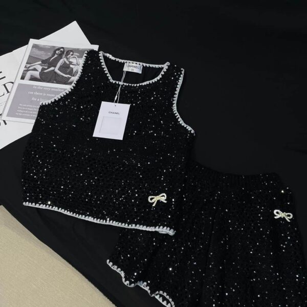Chanel Knitted Tops and Shorts Black For Women