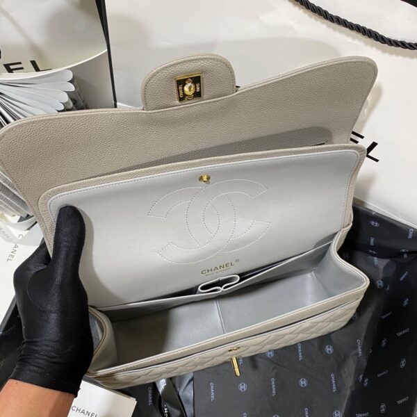 [REP 1:1] Chanel Large Classic Handbag Gold Hardware Grey For Women, Women's Handbags, Shoulder Bags 11.8in/30cm