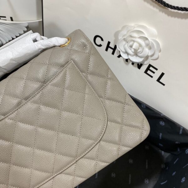 [REP 1:1] Chanel Large Classic Handbag Gold Hardware Grey For Women, Women's Handbags, Shoulder Bags 11.8in/30cm