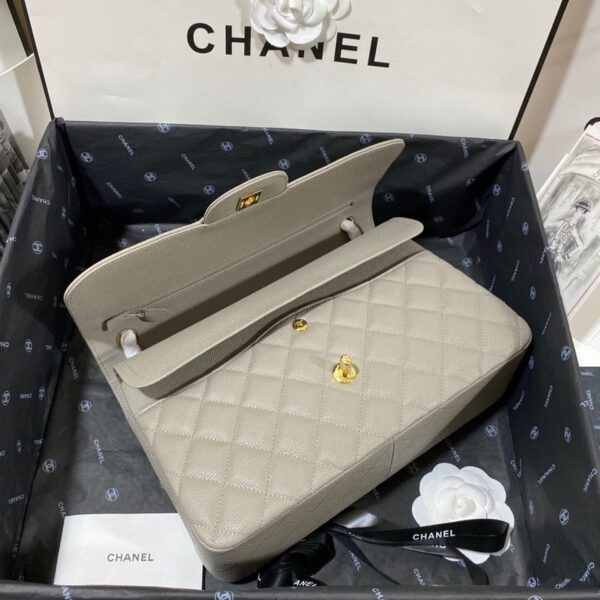 [REP 1:1] Chanel Large Classic Handbag Gold Hardware Grey For Women, Women's Handbags, Shoulder Bags 11.8in/30cm