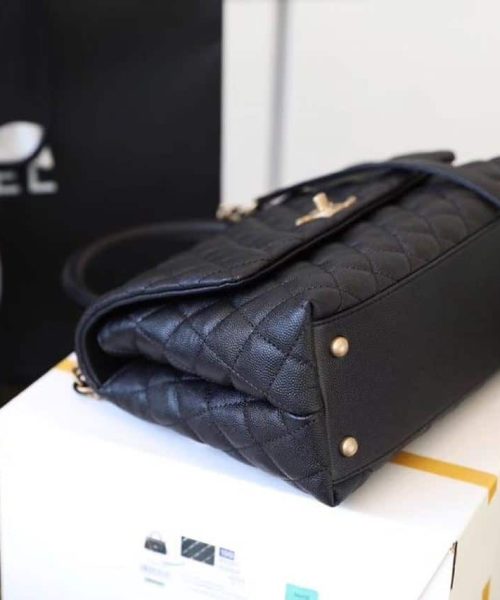 [REP 1:1] Chanel Large Flap Bag With Top Handle Black For Women, Women’s Handbags, Shoulder And Crossbody Bags 11in/28cm A92991