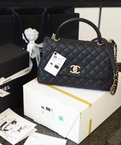 [REP 1:1] Chanel Large Flap Bag With Top Handle Black For Women, Women’s Handbags, Shoulder And Crossbody Bags 11in/28cm A92991