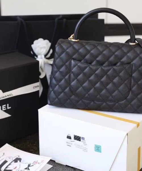 [REP 1:1] Chanel Large Flap Bag With Top Handle Black For Women, Women’s Handbags, Shoulder And Crossbody Bags 11in/28cm A92991