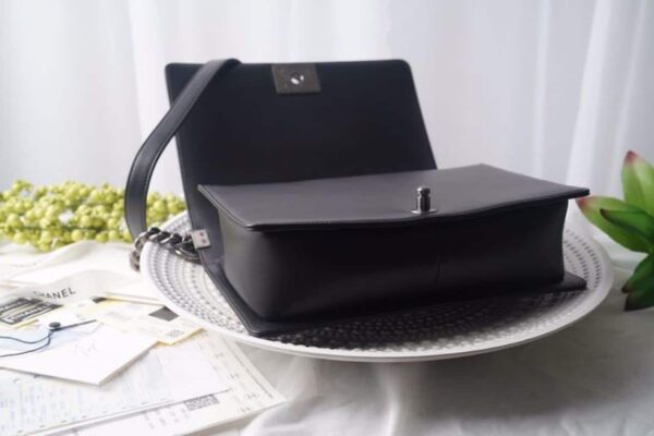 [REP 1:1] Chanel LeBoy Bag 28cm Lambskin Leather Antique Silver Hardware Spring/Summer Collection, Black